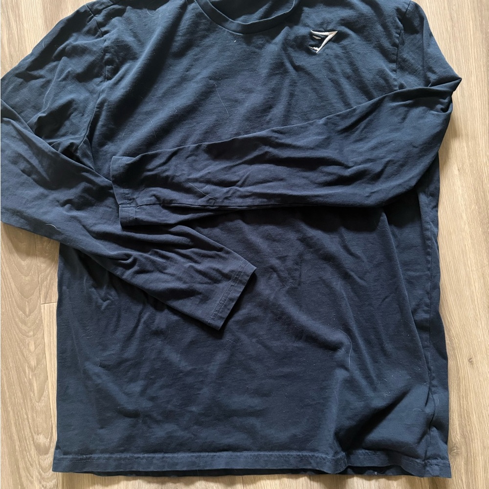 Gymshark Men's Long Sleeve Crew Neck Tee - Navy Blue